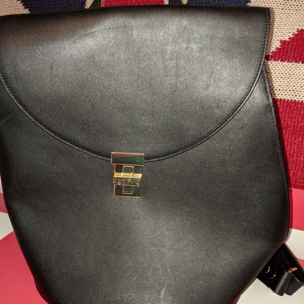 Neely & Chloe Black Leather No. 3 Backpack NEW
